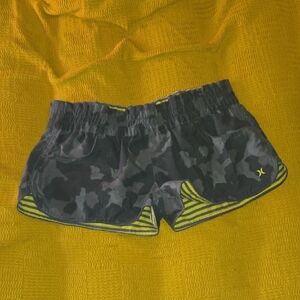Hurley Women's Camo Athletic Shorts with Yellow Trim